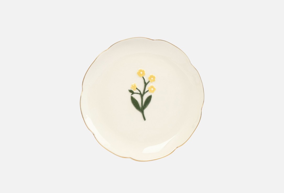 

Тарелка десертная ANNA LAFARG EMILY, Мультиколор, Gentle flower, Желтые цветы, молочная с золотистым кантом, 17 см 17 см