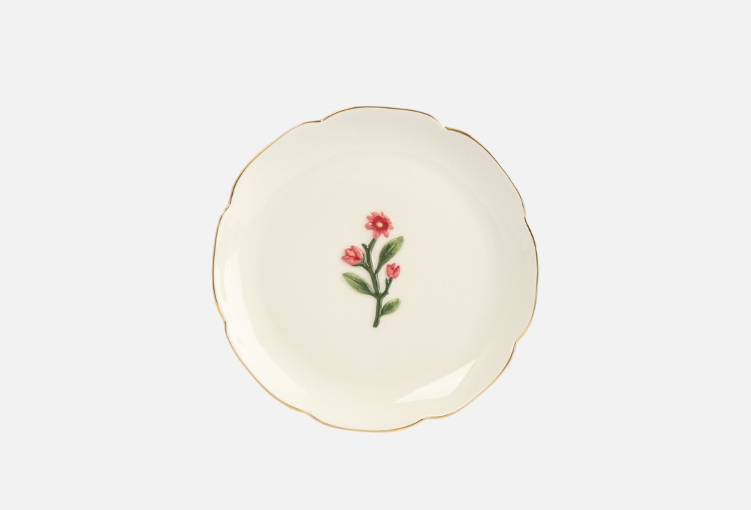 Gentle flower Фиолетовые цветы молочная с золотистым кантом 17 см 17 см 981₽