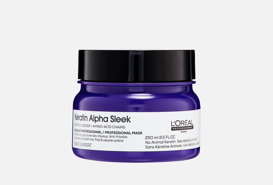 

Профессиональная маска для выпрямления волос LOREAL PROFESSIONNEL, Keratin Alpha Sleek 250 мл