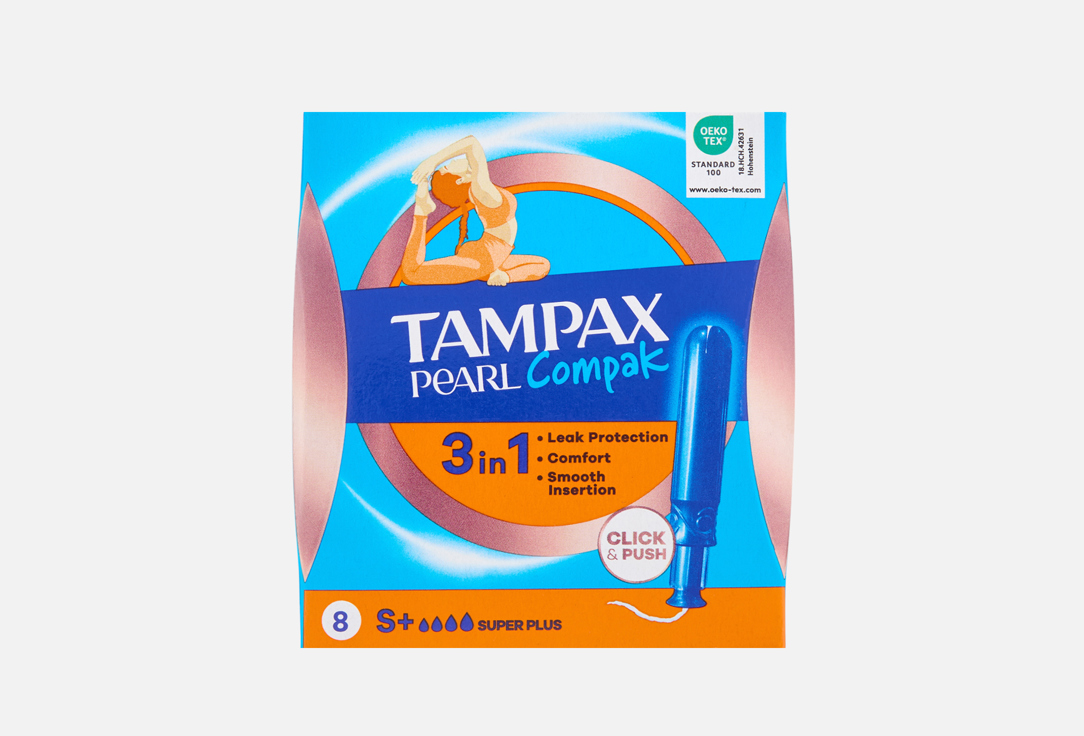 

Тампоны гигиенические с аппликатором TAMPAX, Super Plus Single 8 шт