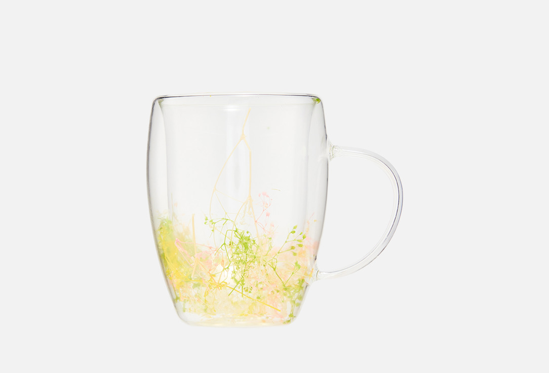 

Кружка с двойными стенками TOPGIFT, Прозрачный, Цветы и травы 1 шт