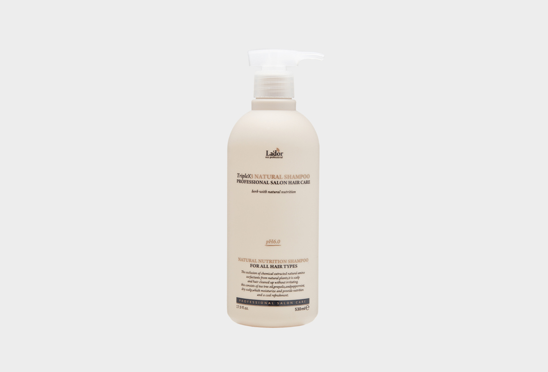 Шампунь LADOR Triplex Natural 530 мл la dor органический бессульфатный шампунь с натуральными ингредиентами и эфирными маслами triplex natural shampoo 150 мл la dor natural substances