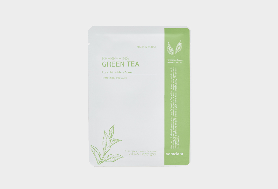 Маска на тканевой основе с зеленым чаем  Clara's Choice Green Tea Mask Sheet 