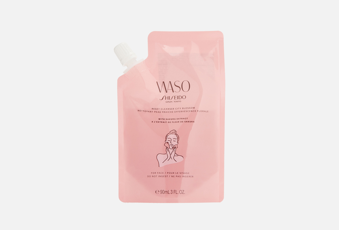 набор средств для умывания shiseido набор очищающих гелей для лица waso reset cleanser squad Очищающая пенка SHISEIDO WASO RESET CLEANSER CITY BLOSSOM 90 мл