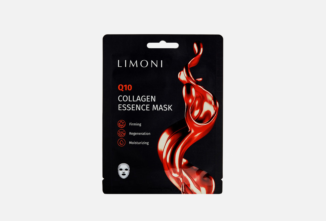 Антивозрастная маска с коэнзимом Q10 и коллагеном LIMONI Collagen Essence Mask 1 шт уход за кожей лица dermal маска для лица hydrate с коэнзимом q10 и коллагеном