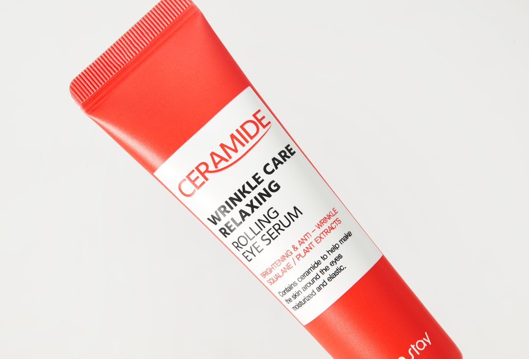 Farm Stay Укрепляющая сыворотка для кожи вокруг глаз с керамидами Ceramide Wrinkle Care Relaxing Rolling Eye Serum