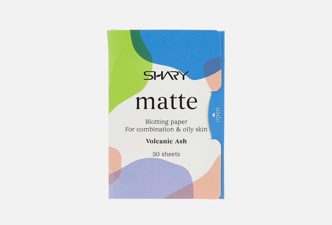 Матирующие салфетки для лица для комбинированной и жирной кожи SHARY Matte blotting paper for combination & oily skin Volcanic Ash 50 шт