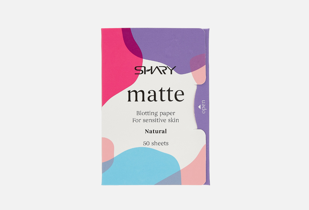 Матирующие салфетки для лица для чувствительной кожи Shary Matte blotting paper for sensitive skin Natural 