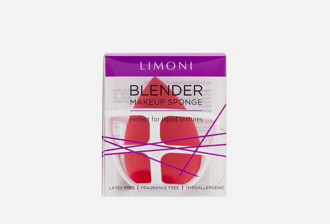 Спонж для макияжа в наборе с корзинкой LIMONI Blender Makeup Red Sponge 1 шт цена и фото
