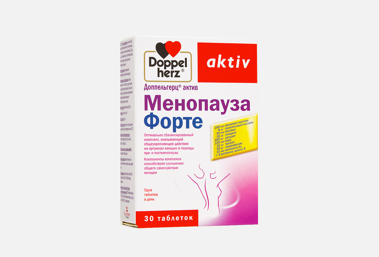 Doppelherz БАД для женского здоровья менопауза форте фолиевая кислота .