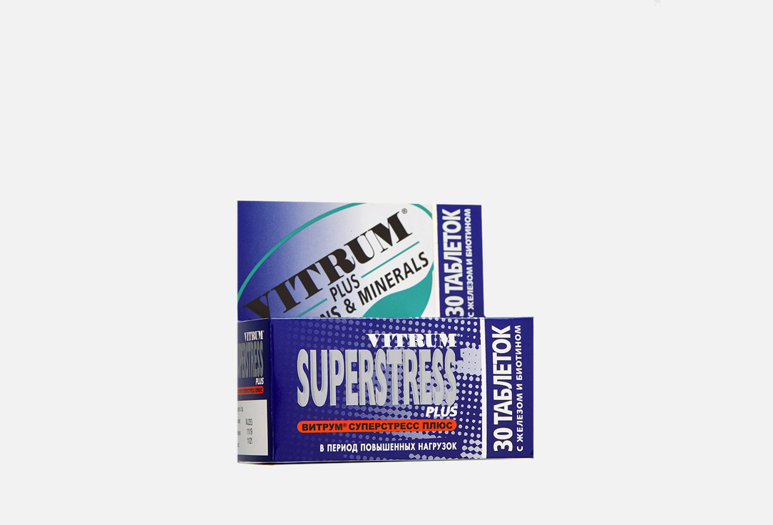 БАД для поддержания спокойствия Vitrum Superstress Plus Витамины С, PP в таблетках 