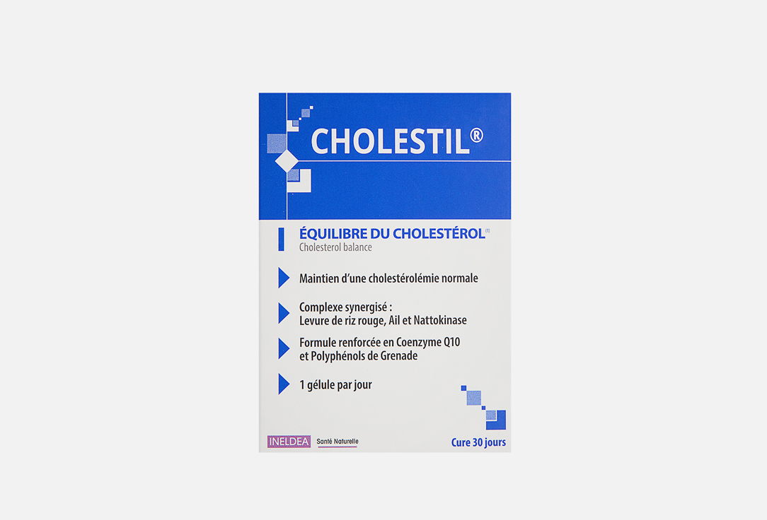 цена БАД для поддержки сердечно-сосудистой системы INELDEA SANTE NATURELLE Cholestil монаколин K, коэнзим Q10 30 шт