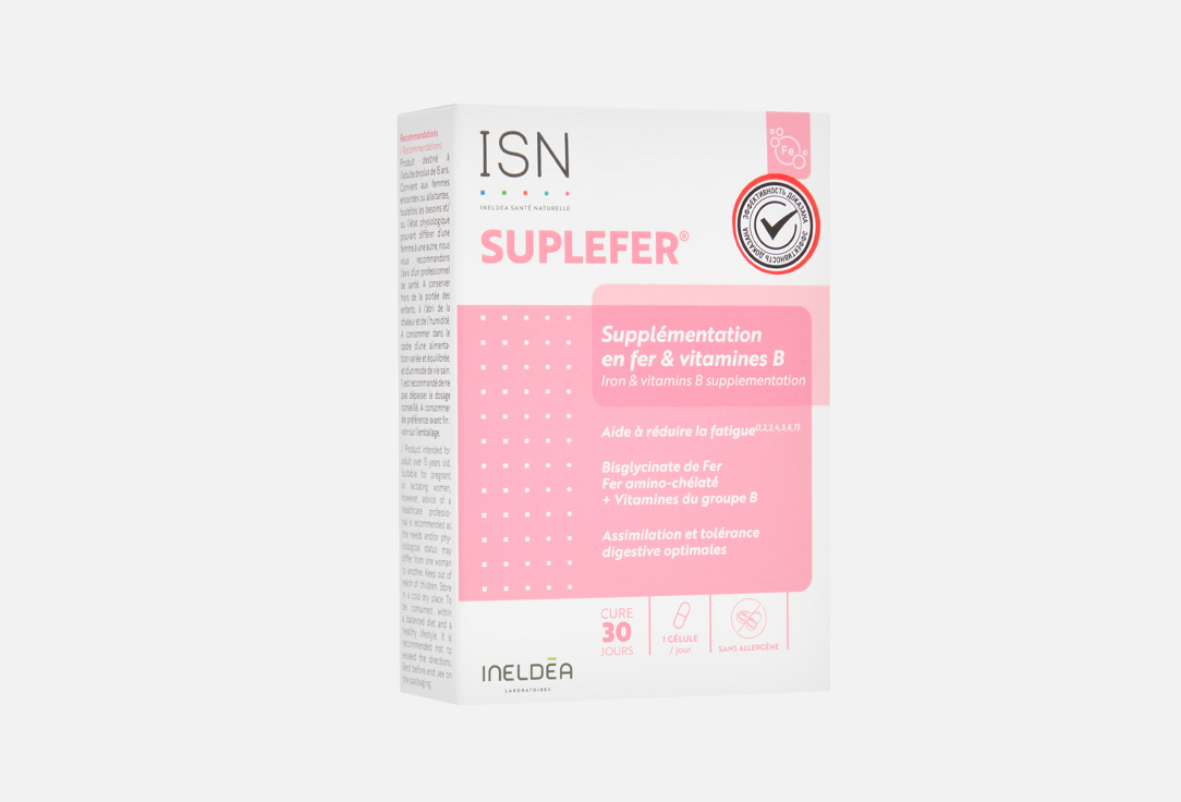 комплекс витаминов и минералов INELDEA SANTE NATURELLE Суплефер Эн фер и B-комплекс в капсулах 30 шт