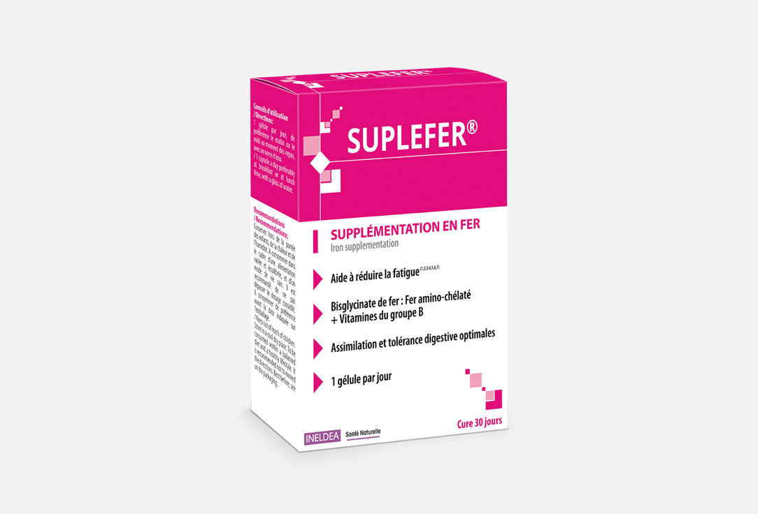 БАД от усталости INELDEA SANTE NATURELLE Suplefer железо, витамины группы В 30 шт ineldea suplefer от усталости капсулы 90 шт