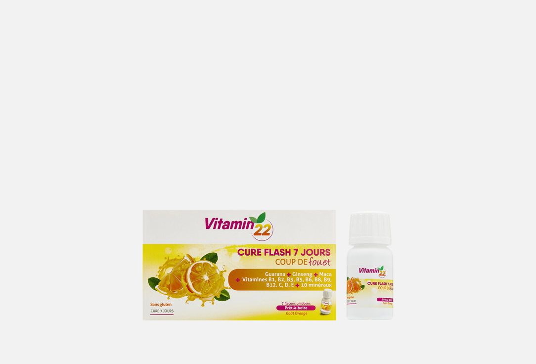 Энергетический напиток Витамин 22 Cure flash 7 jours Экстракты гуараны, женьшеня, маки перуанской 
