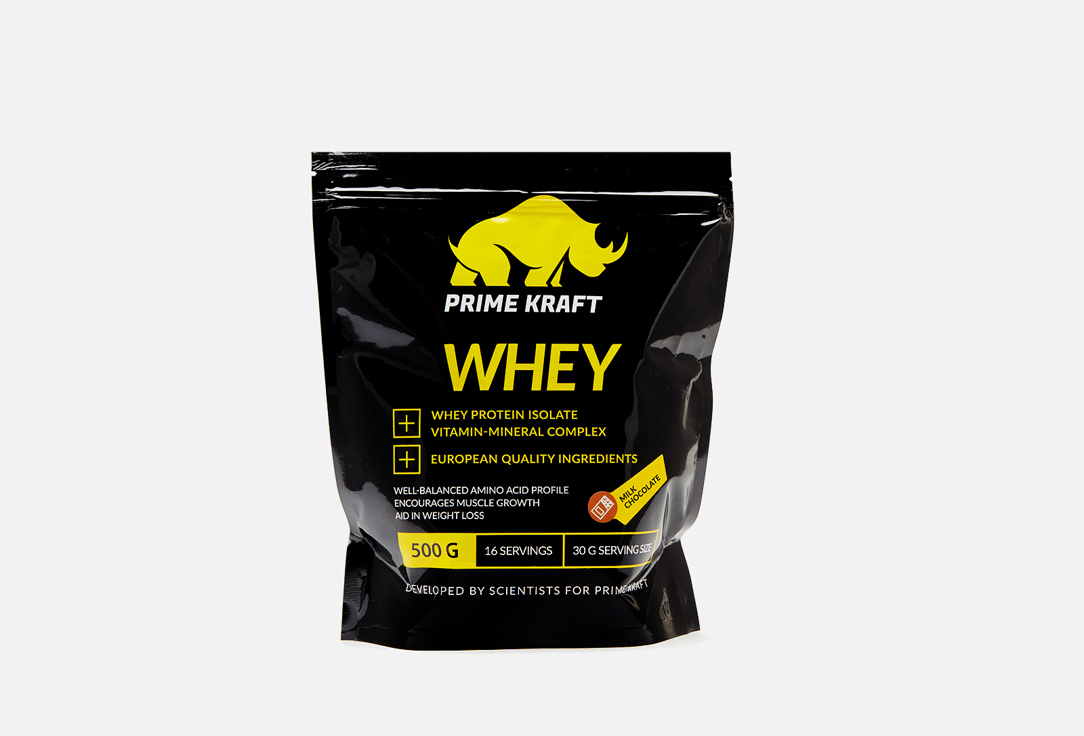 Протеиновый коктейль: молочный шоколад PRIME KRAFT Whey Protein 500 г