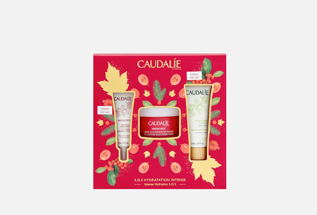 Набор для интенсивного увлажнения кожи  Caudalie Vinosource SOS Cream Set Xmas 2020 