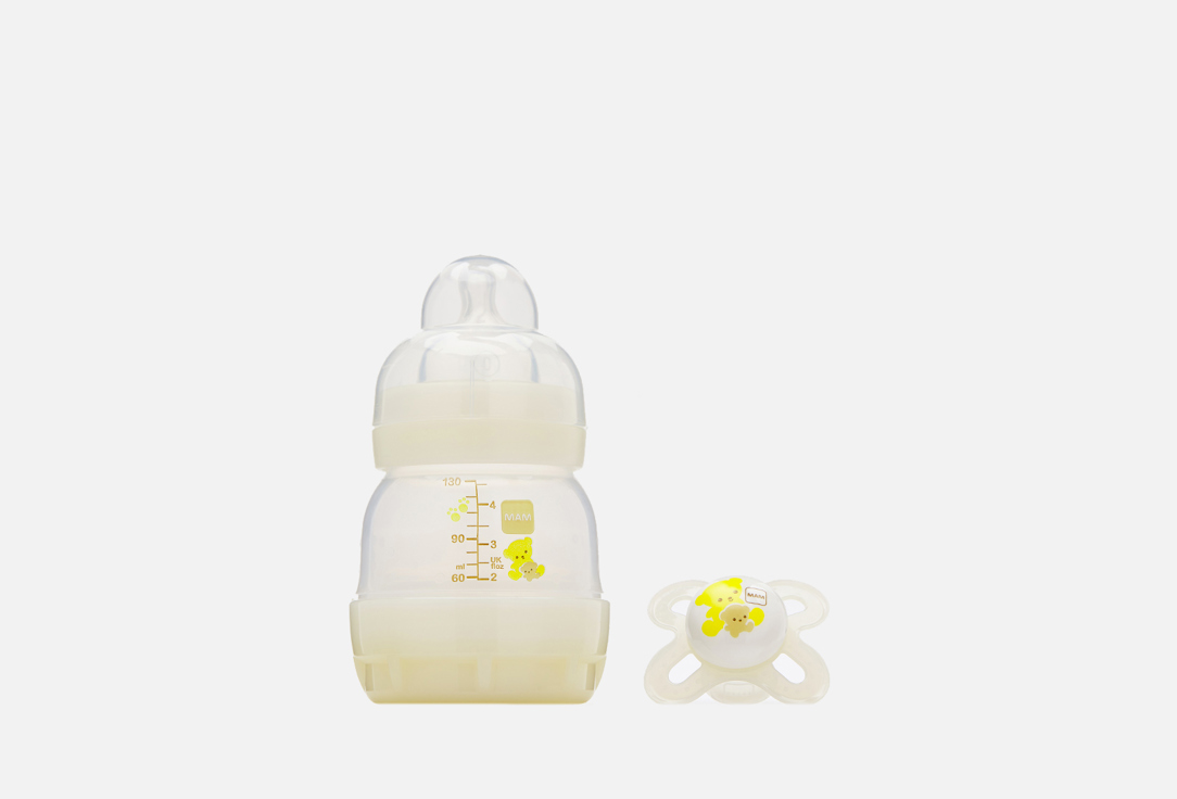 Набор: Бутылочка для кормления и Пустышка силиконовая, 0+ месяцев MAM EASY START™ ANTI-COLIC &START SOOTHIER 