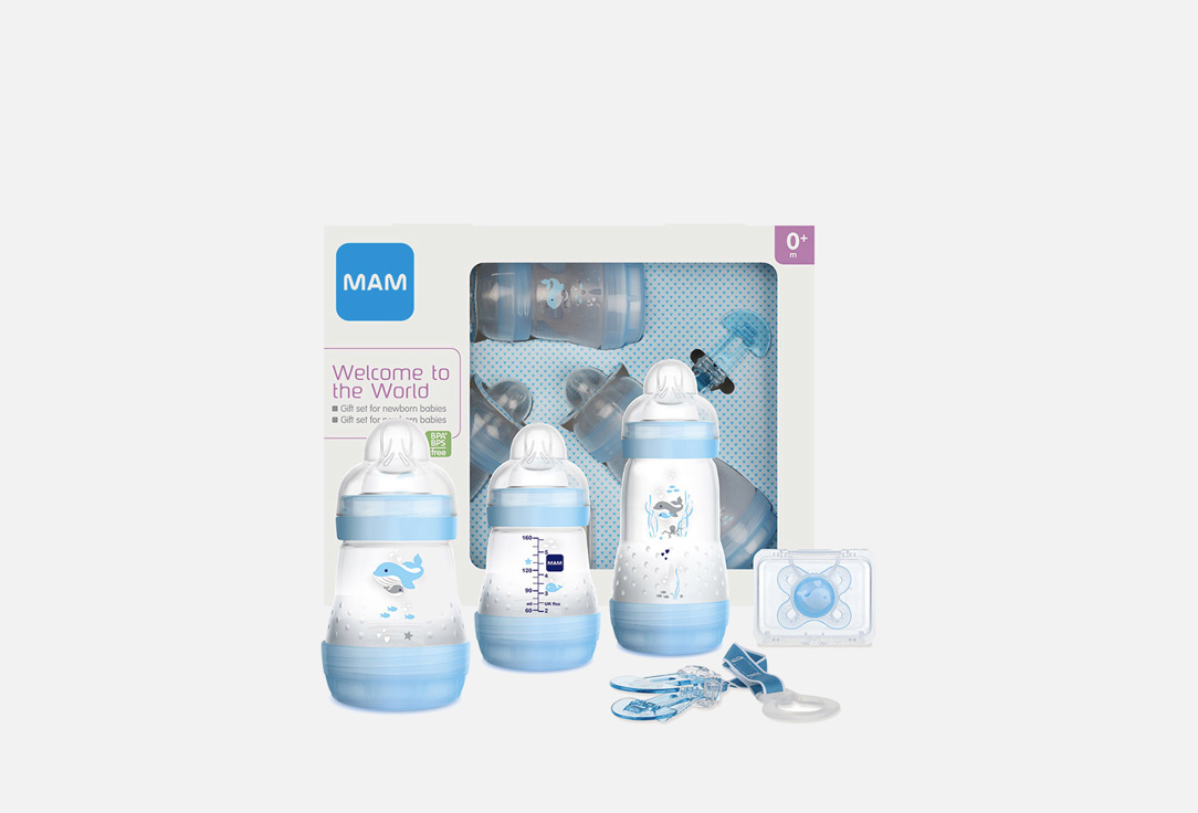 Подарочный набор для новорожденных, 0+ MAM Welcome to the world Giftset Blue 
