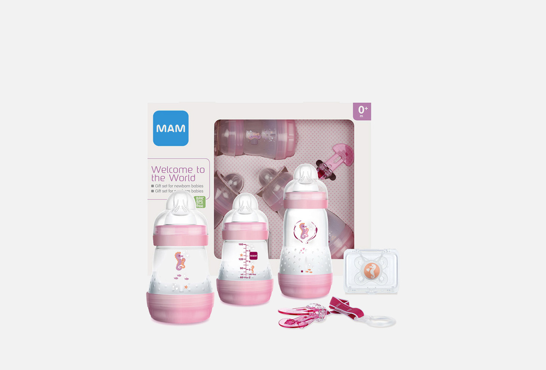 Подарочный набор для новорожденных, 0+  MAM Welcome to the world Giftset Pink 
