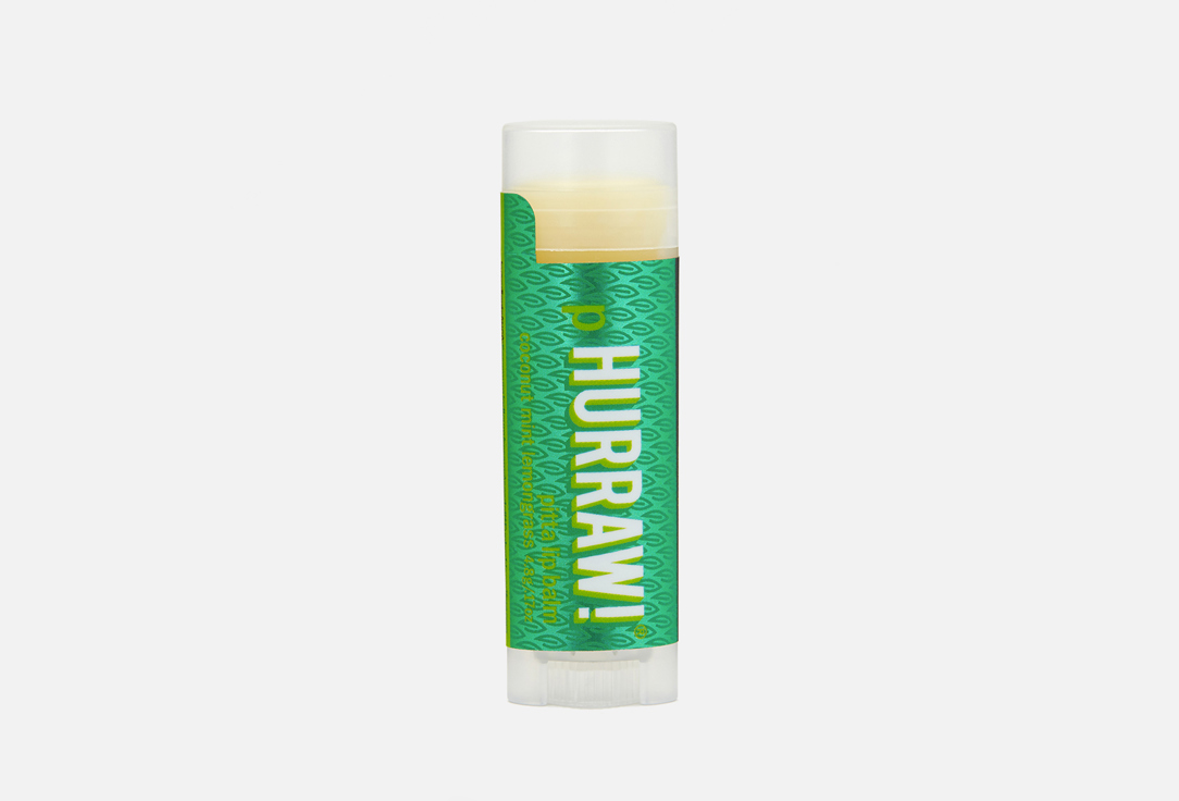 Натуральный органический бальзам для губ HURRAW! Pitta Lip Balm : coconut mint lemongrass 4.8 г цена и фото