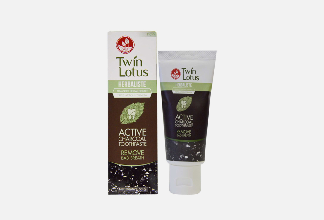 Зубная паста Twin Lotus Dok Bua Ku Herbalist Active Charcoal Toothpaste 