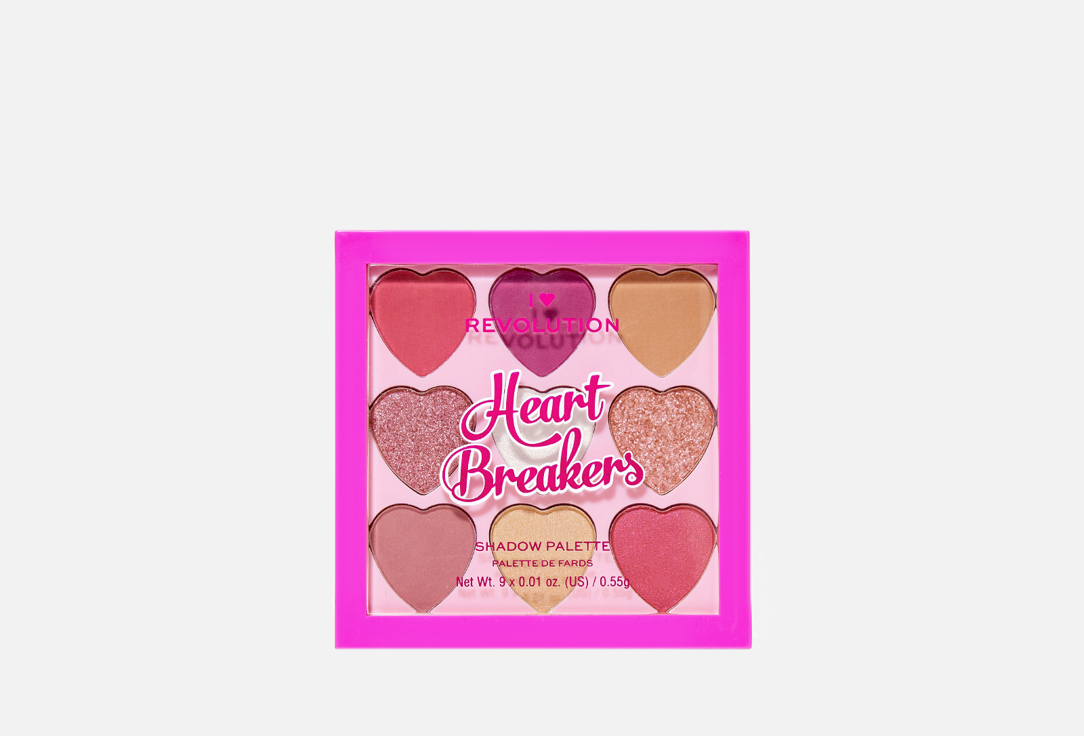 палетка теней для глаз I HEART REVOLUTION HEART BREAKERS 4.95 г i heart makeup i heart makeup палетка теней cocoa pebbles