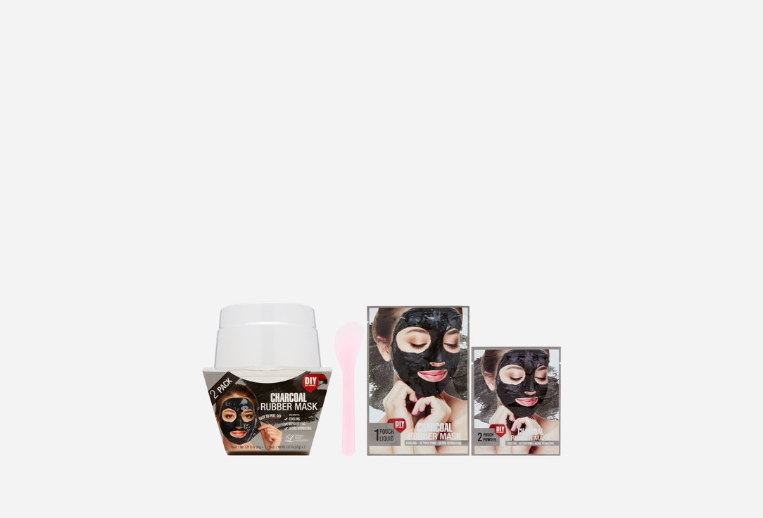 Альгинатная маска с древесным углем (пудра+активатор) Lindsay Charcoal Rubber Mask 