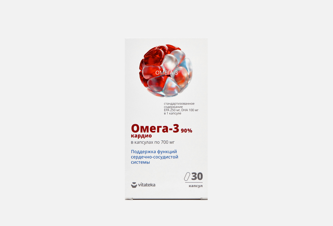 Капсулы VITATEKA Омега-3 90% 30 шт простатинол капс 30
