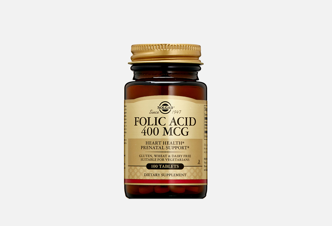 Фолиевая кислота Solgar Folic Acid 400 mcg в таблетках 