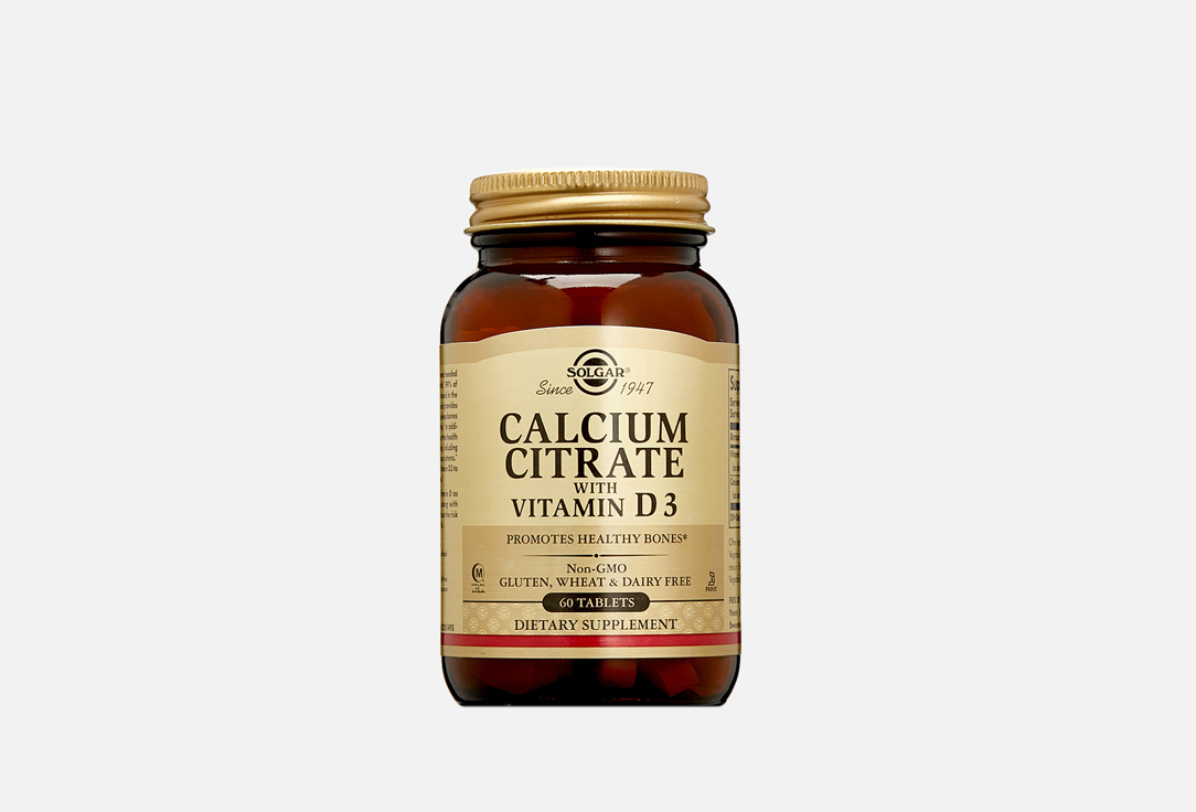 БАД для укрепления костей SOLGAR Calcium Citrate with Vitamin D3 60 шт астаксил 60 таб