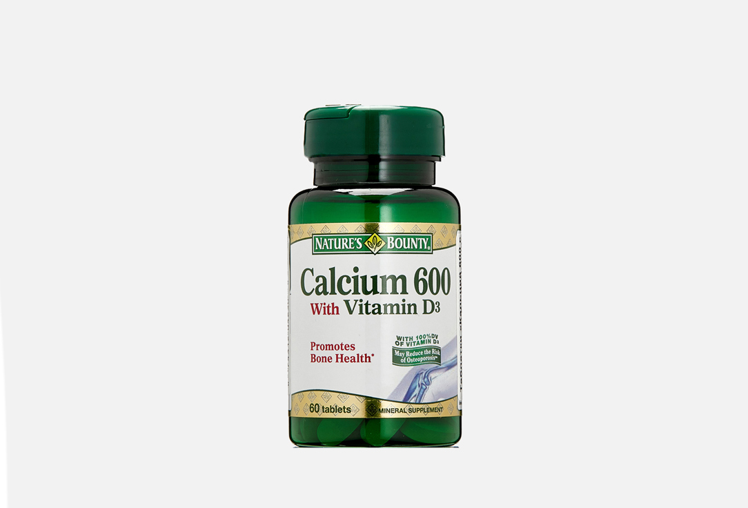 Кальций Nature’s Bounty 600 мг с витамином D3 в таблетках 
