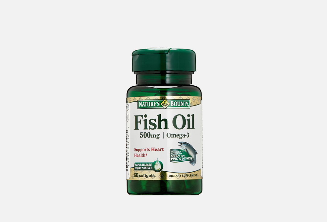 Омега 3 NATURE’S BOUNTY Fish oil 500 мг в капсулах 60 шт омега 3 doppelherz 1080 мг в капсулах 60 шт