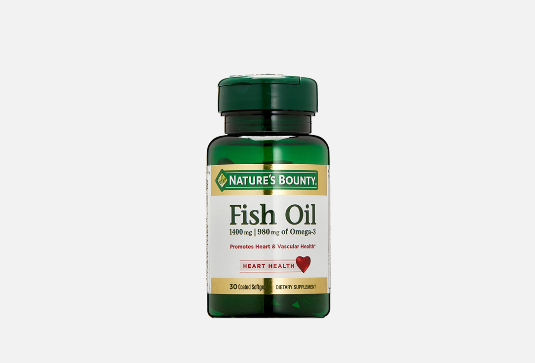 Омега 3 NATURE’S BOUNTY Odor-Less Triple Strength Fish Oil 1400 мг в капсулах 30 шт кардиоактив омега капс 30