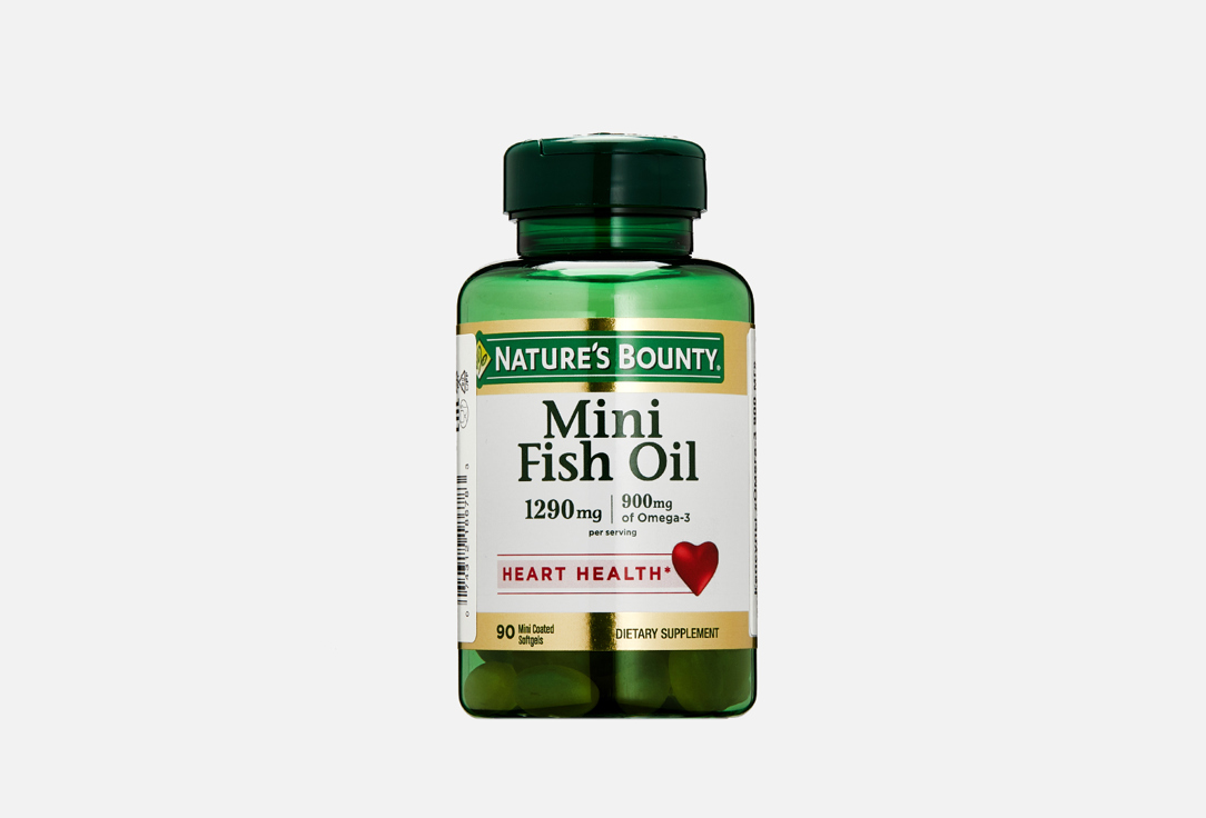 Омега 3 NATURE’S BOUNTY Mini fish oil 1290 mg 90 шт доппельгерц v i p l аргинин капс 900мг 120