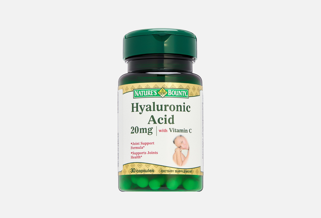 Изображение товара Гиалуроновая кислота Nature’s Bounty 20 мг с витамином С в капсулах