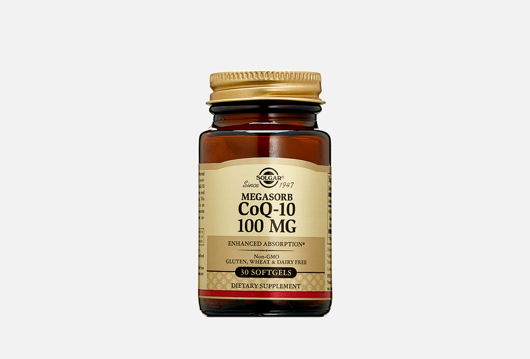 Коэнзим Q-10 SOLGAR MEGASORB CoQ-10 100 mg 30 шт solgar нутрикоэнзим q 10 капсулы 50 шт