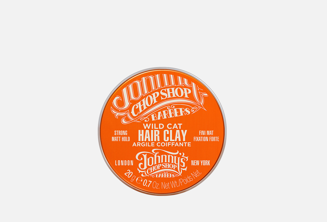 Мини глина для волос устойчивой фиксации JOHNNY'S CHOP SHOP Wild cat Hair clay 20 г глина для укладки волос chop chop clay motorcycle edition lemon 50 мл