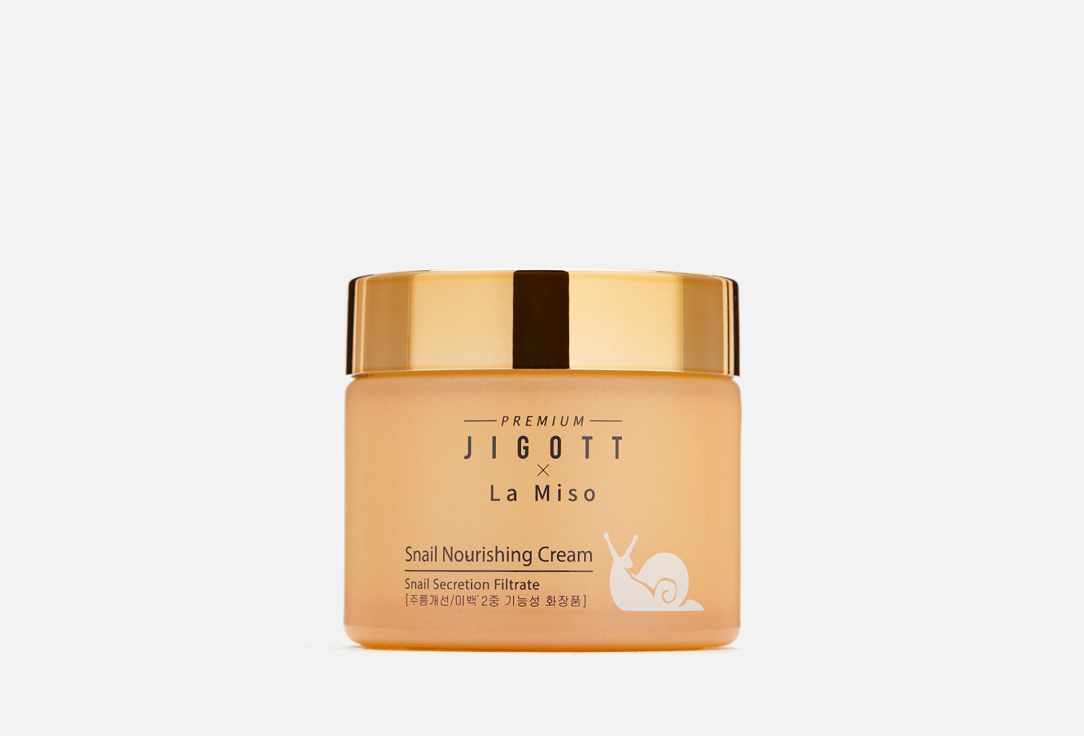Питательный крем с муцином улитки Premium Jigott & La Miso Snail Nourishing Cream 