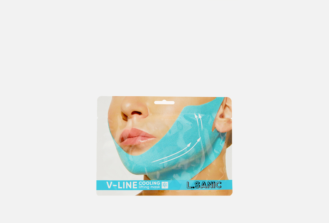 Маска-бандаж для коррекции овала лица с охлаждающим эффектом L.SANIC V-line Cooling Lifting Face Mask 20 г уход за лицом anacis маска бандаж для коррекции овала лица биотурмалиновый