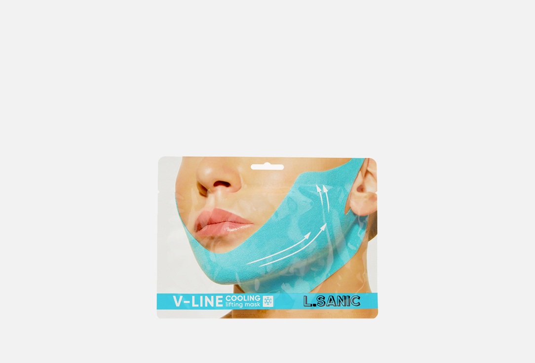 Маска-бандаж для коррекции овала лица с охлаждающим эффектом L.SANIC V-line Cooling Lifting Face Mask 20 г цена и фото