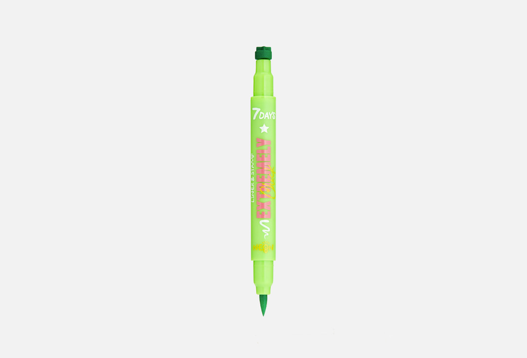 Подводка-штамп для лица и тела 7DAYS EXTREMELY CHICK Liner & stamp for face and body makeup UVglow Neon  702, Green star