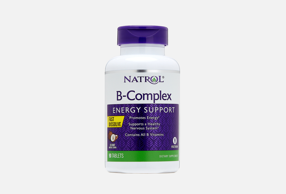 Комплекс витаминов группы B NATROL B-complex energy support в таблетках 90 шт sesderma бад fenalderm food supplement к пище феналдерм 90 капсул