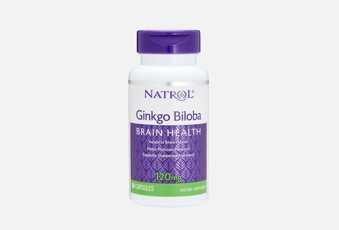 БАД для памяти, внимания и работы мозга NATROL Ginkgo biloba 120 мг в капсулах 60 шт подагрель капс 120мг 30