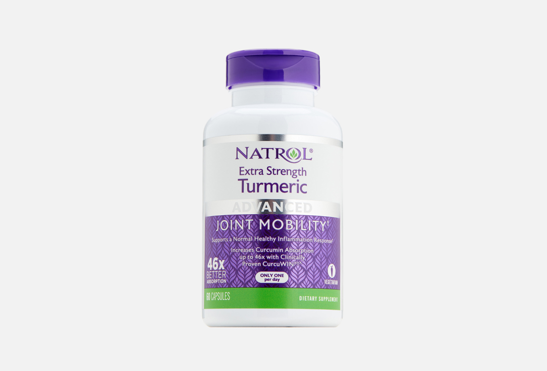 БАД для укрепления иммунинитета NATROL Extra strength turmeric куркума в капсулах 60 шт бад для мужского здоровья natrol maca extract 500mg в таблетках 60 шт