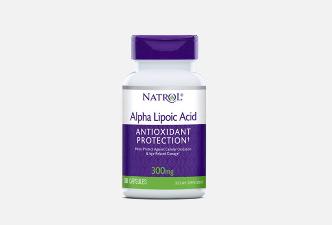 Альфа-липоевая кислота NATROL 300 мг в капсулах 50 шт альфа липоевая кислота natrol 600mg в таблетках с пролонгированным действием 45 шт