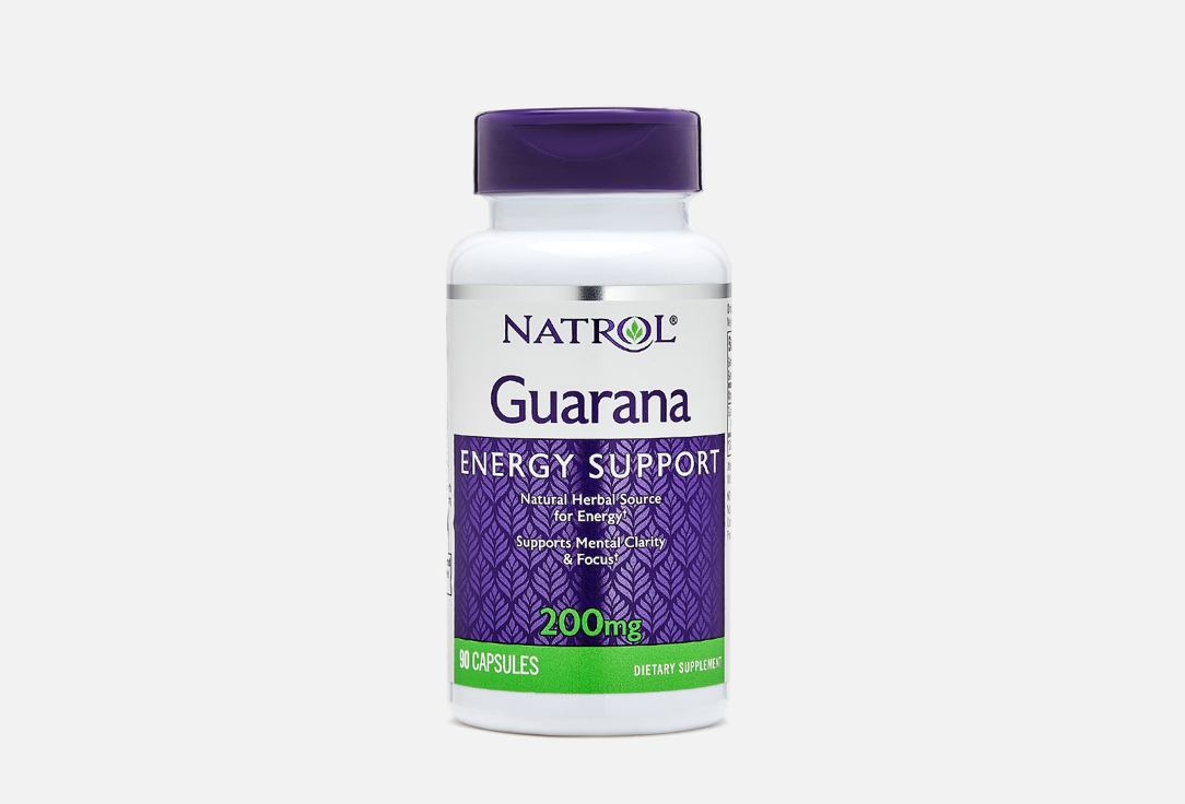 БАД для улучшение памяти и внимания NATROL Guarana 200mg в капсулах 90 шт витамин д для детей 400ме n30 капс массой 200мг реалкапс