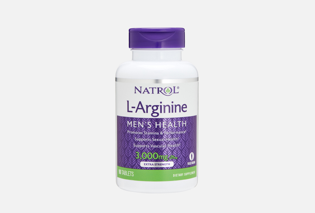 БАД для мужского здоровья NATROL L-arginine 3000mg 90 шт бад для мужского здоровья natrol maca extract 500mg в таблетках 60 шт