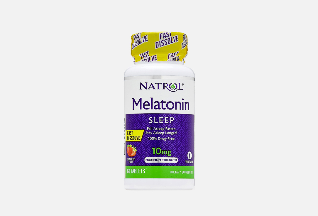 Мелатонин для сна NATROL Melatonin 10mg, Fast Dissolve 60 шт sesderma seskavel plus бад к пище 60 капсул