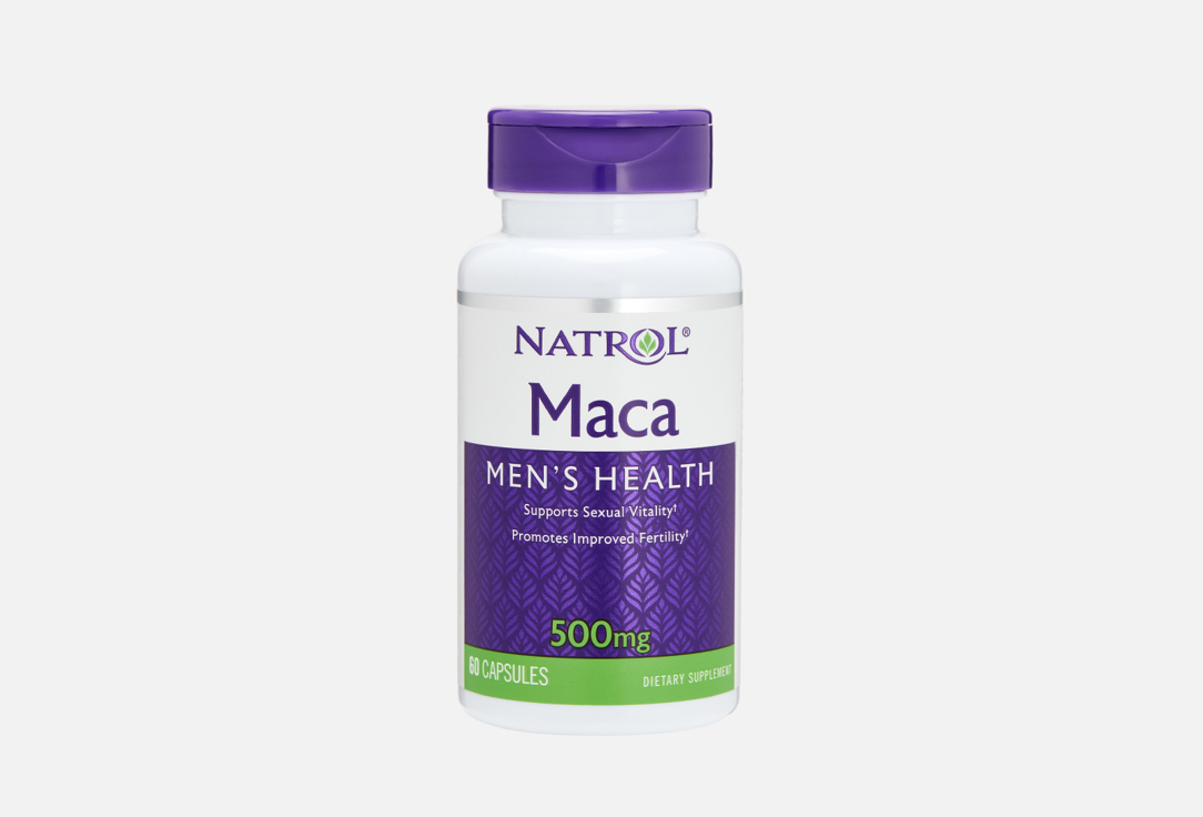 БАД для мужского здоровья NATROL Maca extract 500mg в таблетках 60 шт now l лизин 500мг n100 капс массой 840мг